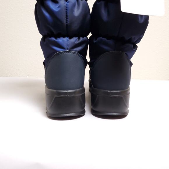 NWT PAJAR Navy Puffer Faux Fur Waterproof Insulated Tall Snow Boots Sz 10 - Picture 10 of 16